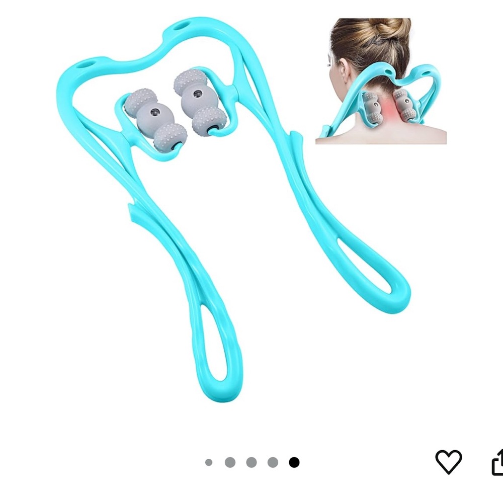 Turquoise Neck Massager with Gray Rollers